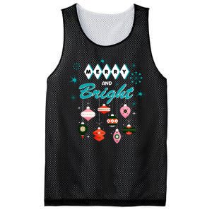 Retro Merry And Bright Midcentury Modern Christmas Pyrex Mesh Reversible Basketball Jersey Tank