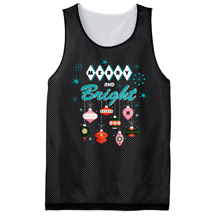 Retro Merry And Bright Midcentury Modern Christmas Pyrex Mesh Reversible Basketball Jersey Tank