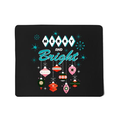 Retro Merry And Bright Midcentury Modern Christmas Pyrex Mousepad