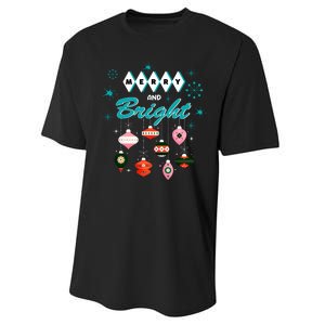 Retro Merry And Bright Midcentury Modern Christmas Pyrex Performance Sprint T-Shirt