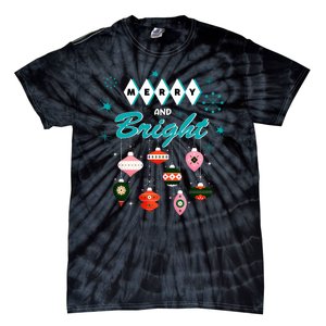 Retro Merry And Bright Midcentury Modern Christmas Pyrex Tie-Dye T-Shirt