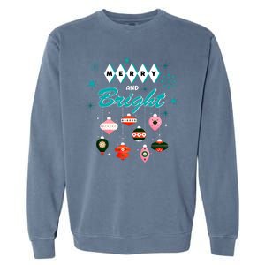 Retro Merry And Bright Midcentury Modern Christmas Pyrex Garment-Dyed Sweatshirt