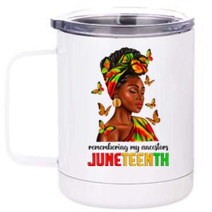 Remembering My Ancestors Juneteenth Celebrate Black Women 12 oz Stainless Steel Tumbler Cup