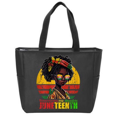 Remembering My Ancestors Juneteenth Loc'd Hair Zip Tote Bag