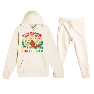 Remembering My Ancestors Juneteenth Black Wo Premium Hooded Sweatsuit Set