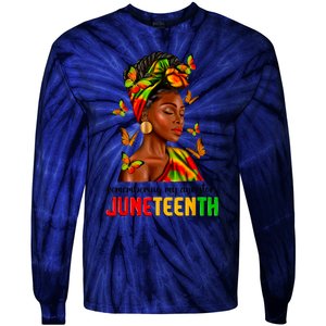 Remembering My Ancestors Juneteenth Celebrate Black Women Tie-Dye Long Sleeve Shirt