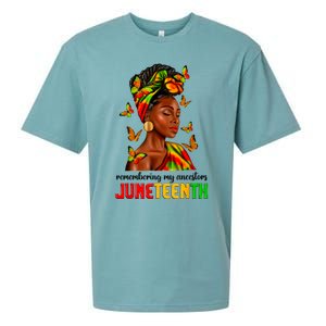 Remembering My Ancestors Juneteenth Celebrate Black Women Sueded Cloud Jersey T-Shirt