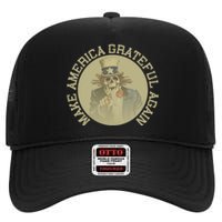 Retro Make America Grateful Again Vintage Uncle Sam High Crown Mesh Back Trucker Hat