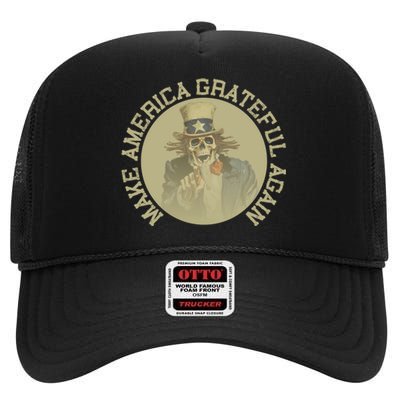 Retro Make America Grateful Again Vintage Uncle Sam High Crown Mesh Back Trucker Hat