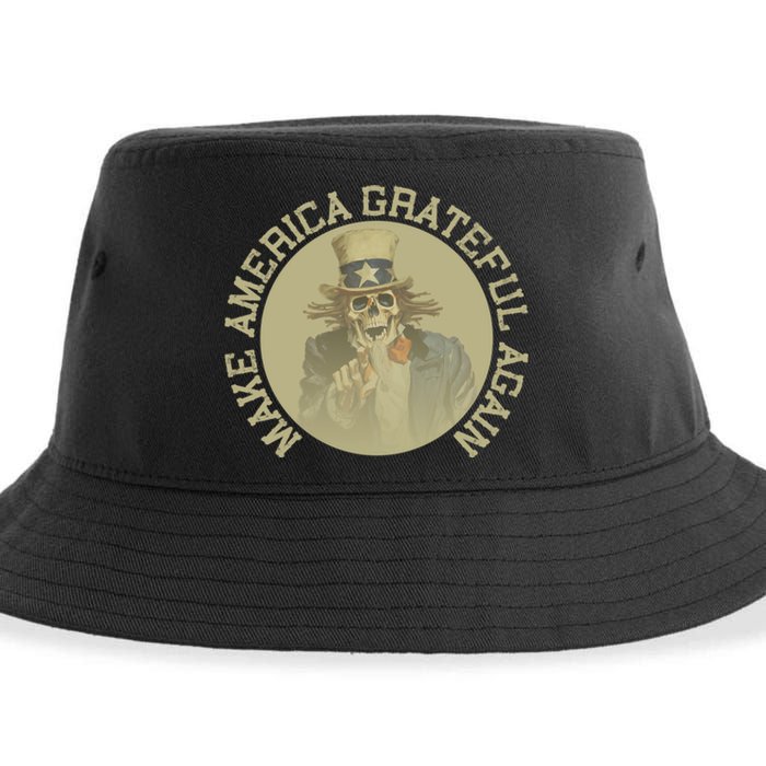 Retro Make America Grateful Again Vintage Uncle Sam Sustainable Bucket Hat