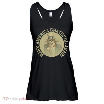 Retro Make America Grateful Again Vintage Uncle Sam Ladies Essential Flowy Tank