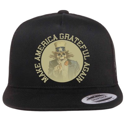 Retro Make America Grateful Again Vintage Uncle Sam Flat Bill Trucker Hat