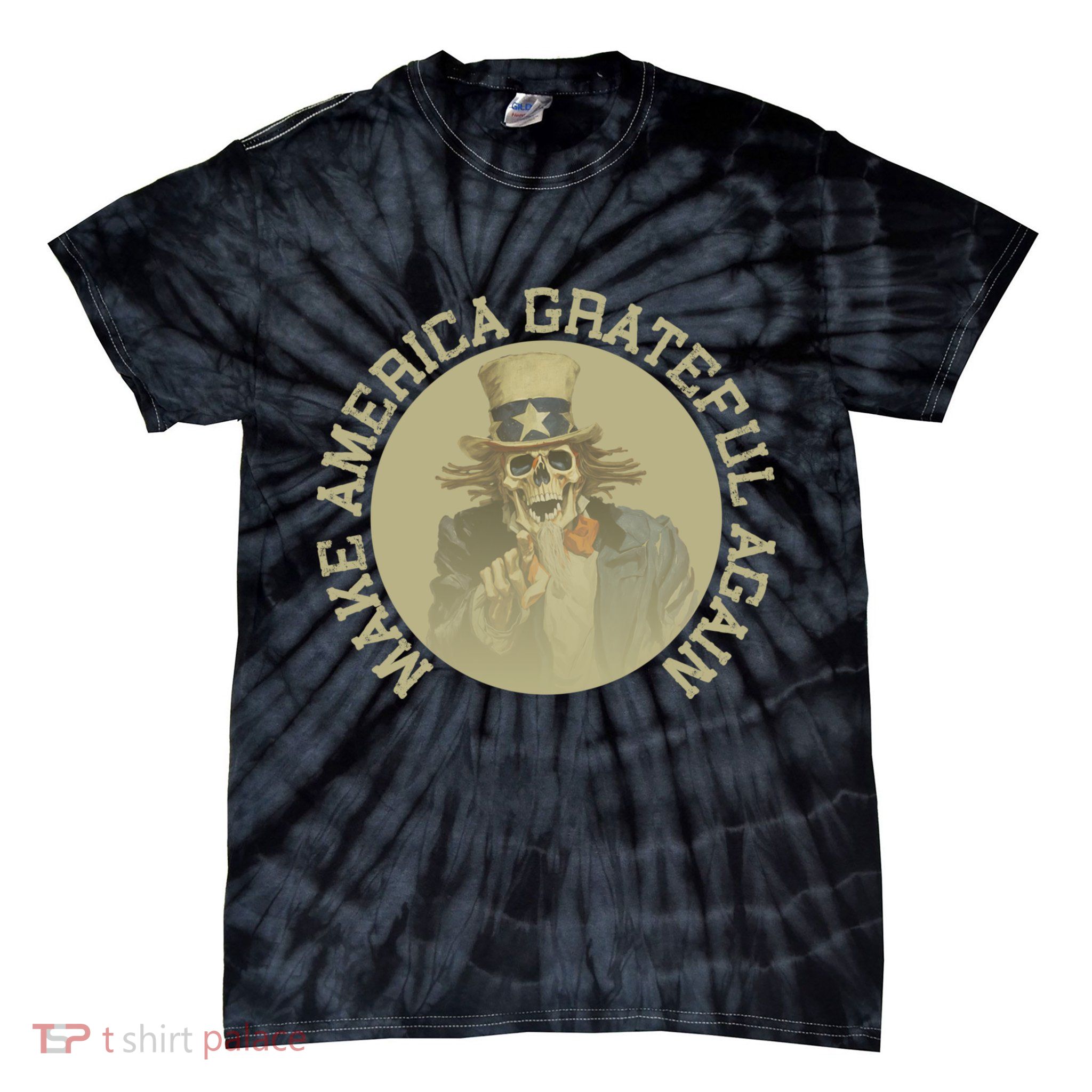 Retro Make America Grateful Again Vintage Uncle Sam Tie-Dye T-Shirt