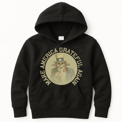 Retro Make America Grateful Again Vintage Uncle Sam Kids Hoodie