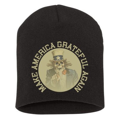 Retro Make America Grateful Again Vintage Uncle Sam Short Acrylic Beanie