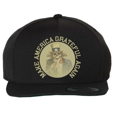 Retro Make America Grateful Again Vintage Uncle Sam Wool Snapback Cap