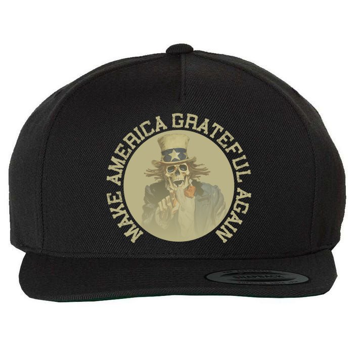 Retro Make America Grateful Again Vintage Uncle Sam Wool Snapback Cap