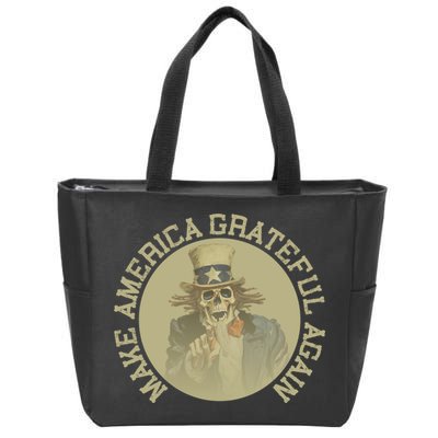 Retro Make America Grateful Again Vintage Uncle Sam Zip Tote Bag