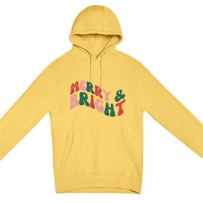 Retro Merry And Bright Long Sleeve Premium Pullover Hoodie