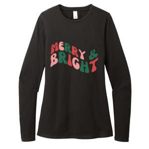 Retro Merry And Bright Long Sleeve Womens CVC Long Sleeve Shirt