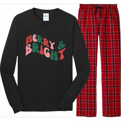 Retro Merry And Bright Long Sleeve Long Sleeve Pajama Set