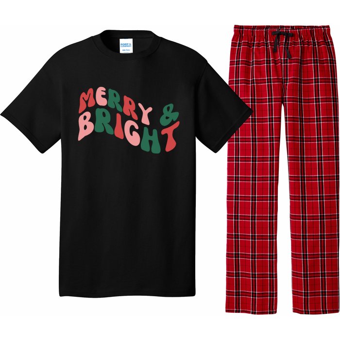 Retro Merry And Bright Long Sleeve Pajama Set