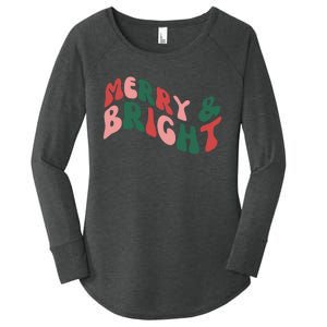 Retro Merry And Bright Long Sleeve Women's Perfect Tri Tunic Long Sleeve Shirt