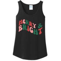 Retro Merry And Bright Long Sleeve Ladies Essential Tank