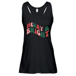 Retro Merry And Bright Long Sleeve Ladies Essential Flowy Tank