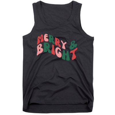 Retro Merry And Bright Long Sleeve Tank Top