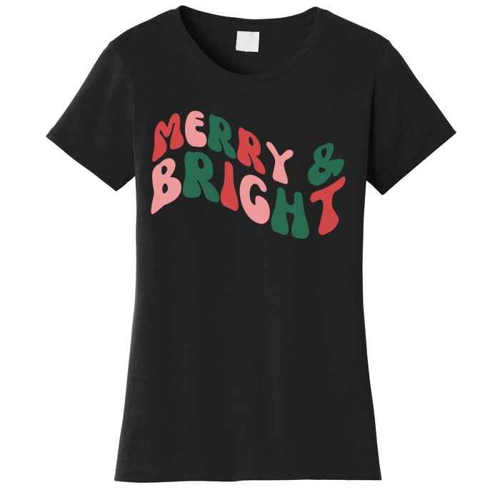 Retro Merry And Bright Long Sleeve Women's T-Shirt