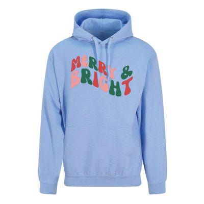 Retro Merry And Bright Long Sleeve Unisex Surf Hoodie