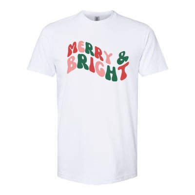 Retro Merry And Bright Long Sleeve Softstyle® CVC T-Shirt