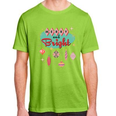 Retro Merry And Bright Midcentury Modern Christmas Ornament Adult ChromaSoft Performance T-Shirt