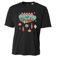 Retro Merry And Bright Midcentury Modern Christmas Ornament Cooling Performance Crew T-Shirt