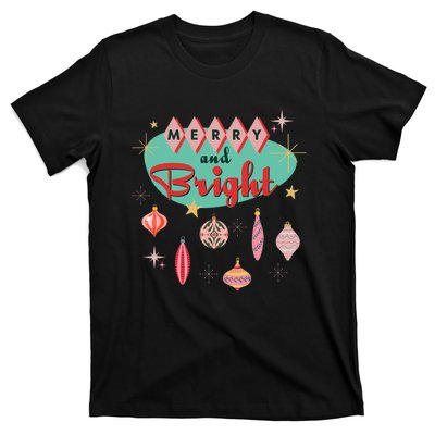 Retro Merry And Bright Midcentury Modern Christmas Ornament T-Shirt