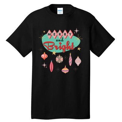 Retro Merry And Bright Midcentury Modern Christmas Ornament Tall T-Shirt