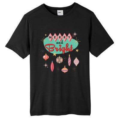 Retro Merry And Bright Midcentury Modern Christmas Ornament Tall Fusion ChromaSoft Performance T-Shirt