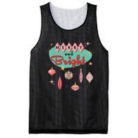 Retro Merry And Bright Midcentury Modern Christmas Ornament Mesh Reversible Basketball Jersey Tank