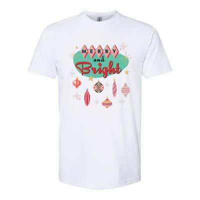 Retro Merry And Bright Midcentury Modern Christmas Ornament Softstyle CVC T-Shirt