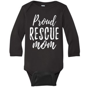 RESCUE MOM Animal Lovers Tee Shelter Dog Cat Love Baby Long Sleeve Bodysuit