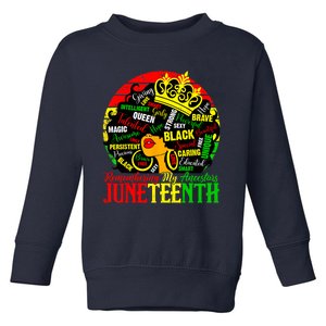 Remembering My Ancestors Juneteenth Celebrate Black Women Toddler Sweatshirt