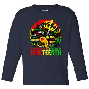 Remembering My Ancestors Juneteenth Celebrate Black Women Toddler Long Sleeve Shirt