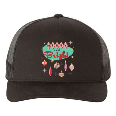 Retro Merry And Bright Mid Century Modern Christmas Ornament Yupoong Adult 5-Panel Trucker Hat