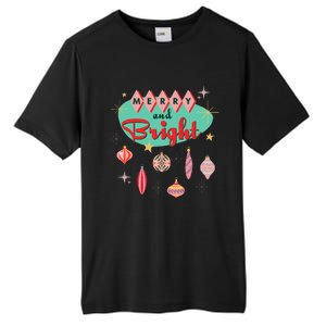 Retro Merry And Bright Mid Century Modern Christmas Ornament Tall Fusion ChromaSoft Performance T-Shirt