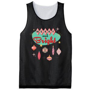 Retro Merry And Bright Mid Century Modern Christmas Ornament Mesh Reversible Basketball Jersey Tank