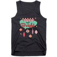 Retro Merry And Bright Mid Century Modern Christmas Ornament Tank Top