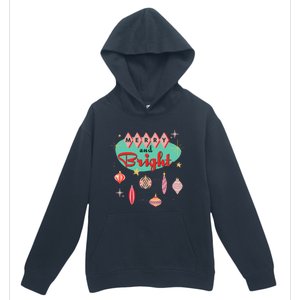 Retro Merry And Bright Mid Century Modern Christmas Ornament Urban Pullover Hoodie