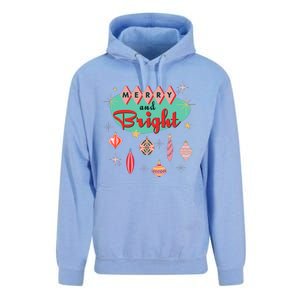 Retro Merry And Bright Mid Century Modern Christmas Ornament Unisex Surf Hoodie