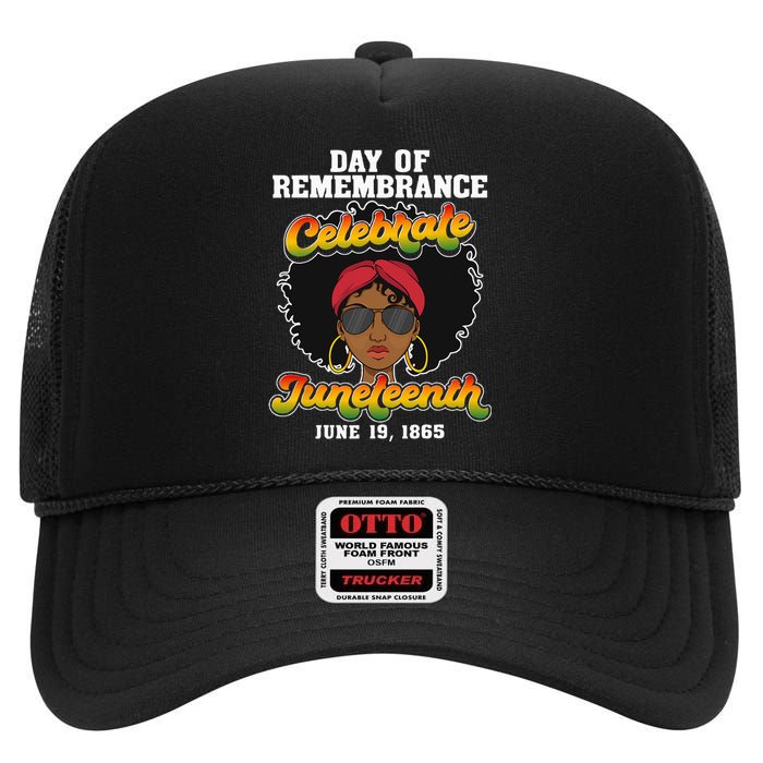 Remembering My Ancestors Juneteenth Freeish Since 1865 High Crown Mesh Back Trucker Hat